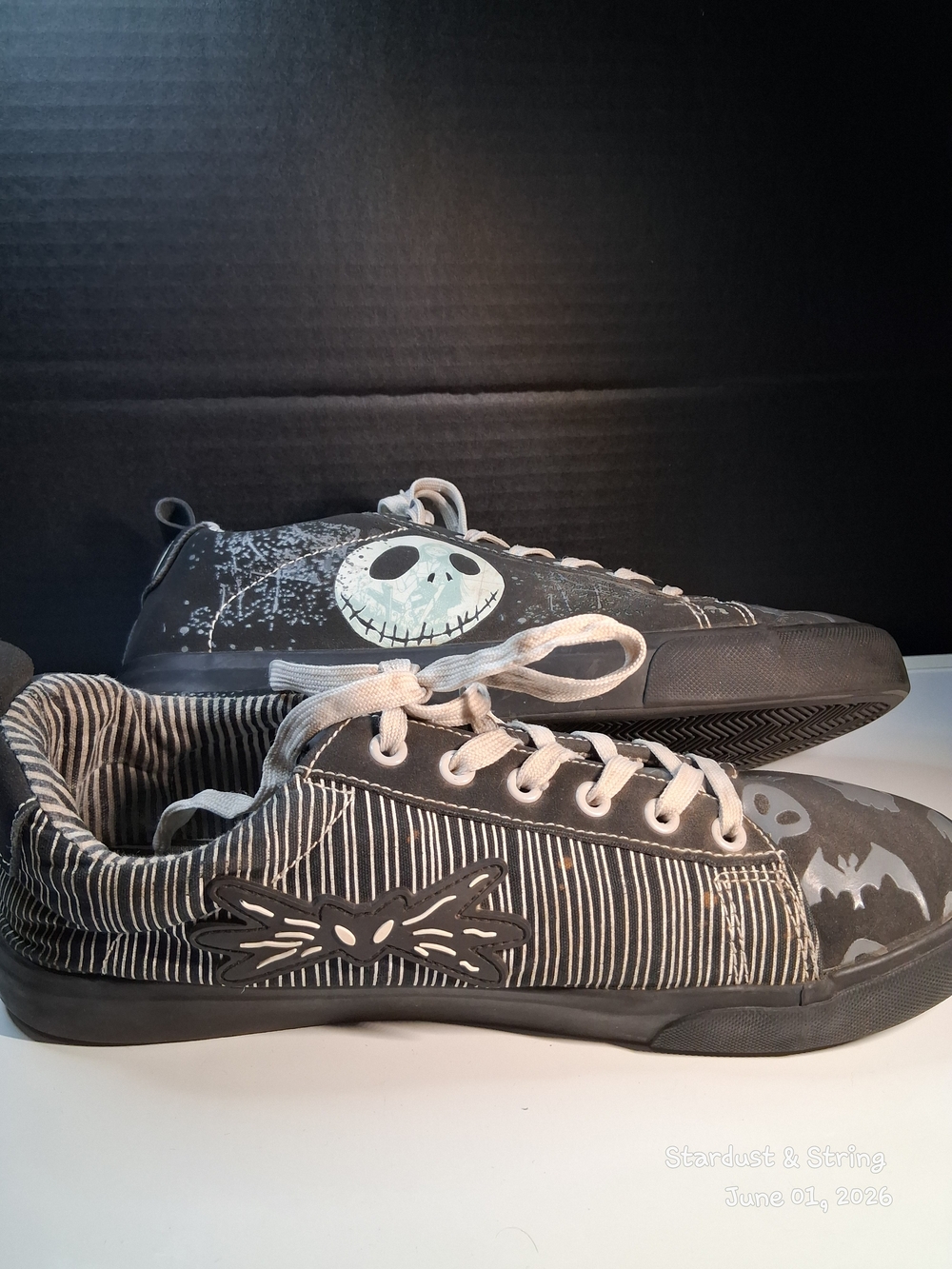 Disney Nightmare Before Christmas Jack Skellington Sneakers Black Lows Size 11 - Picture 4 of 12